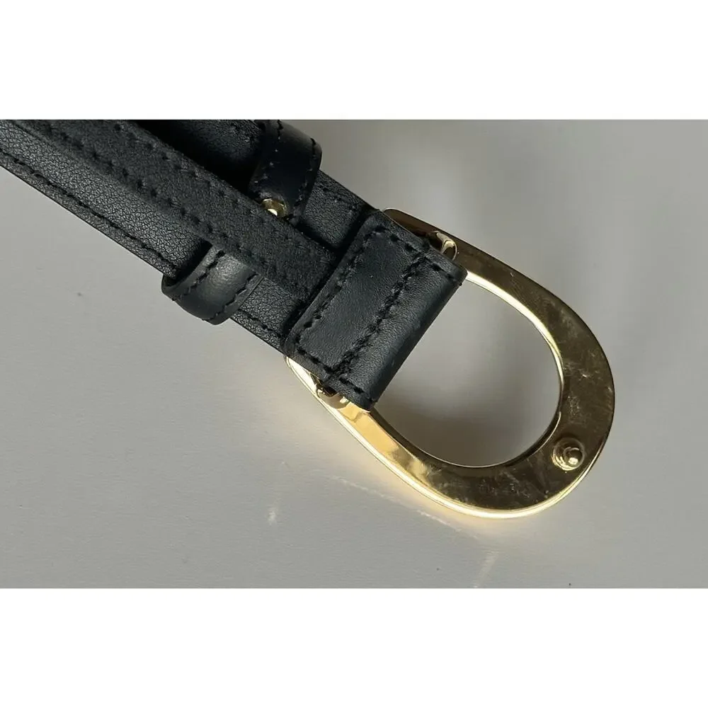 Gucci Selleria G-Buckle Women's Leather Belt Black 75/30 IT 655566 NWT